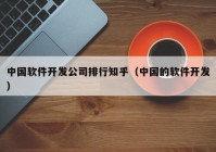 中国软件开发公司排行知乎（中国的软件开发）
