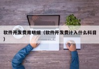 软件开发费用明细（软件开发费计入什么科目）